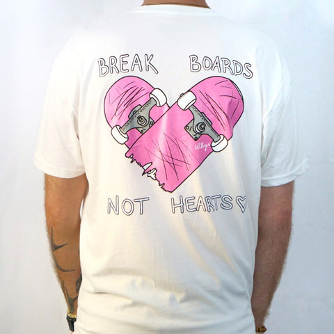 Boards Not Hearts White Tee