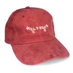 Corduroy Burgundy Calligram Strapback Hat